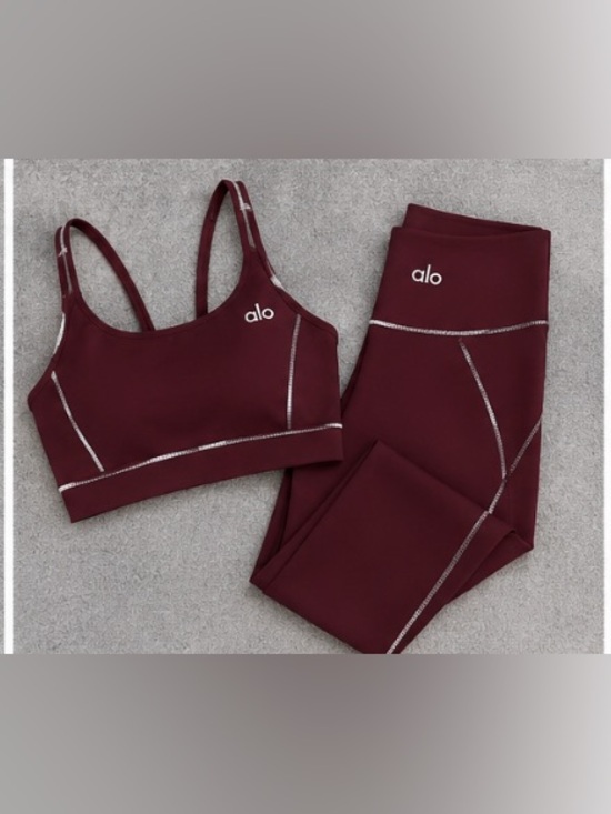 ALO Yoga Other - Alo Burgundy Seam-Trim Sports Bra & High-Rise
Leggings Set